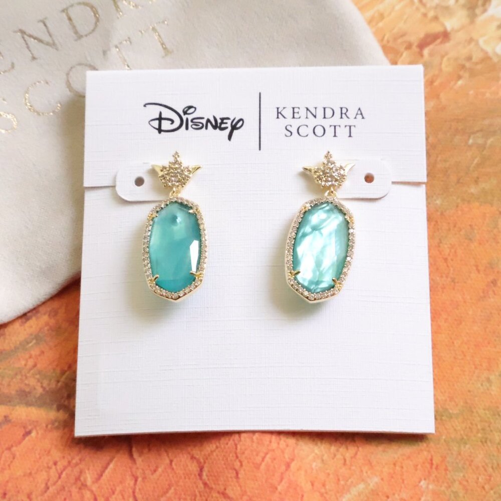 New Kendra Scott London Blue Disney Dana Earrings Gold